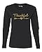 Thankful Gold Glitter Christmas Shirt Womens Long Sleeve T-Shirt Top