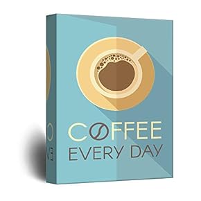 Canvas Wall Art - Coffee Concept Drawing Coffee Everyday - Giclee Print Gallery Wrap Modern Home Art Ready to Hang - 12x18 inches