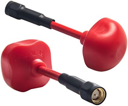 Wirelessan 2pcs 5.8GHz FPV 3dBi Omnidirectional Mushroom Antenna for FPV Multicopter (Red RP-SMA)