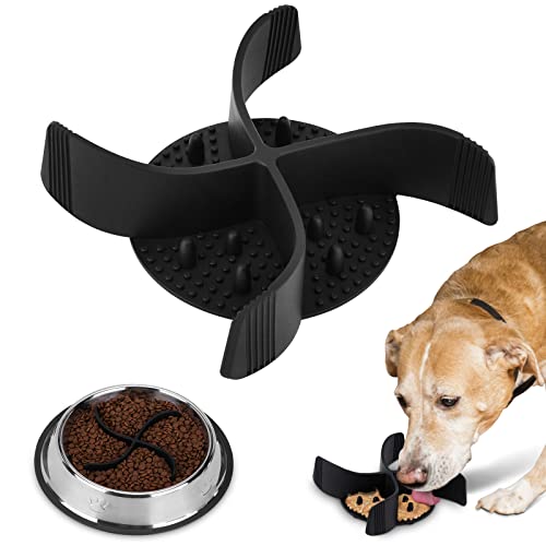 2 In 1 Slow Feeder Dog Bowls Insert & Licking Mat, Upgraded Super Firm