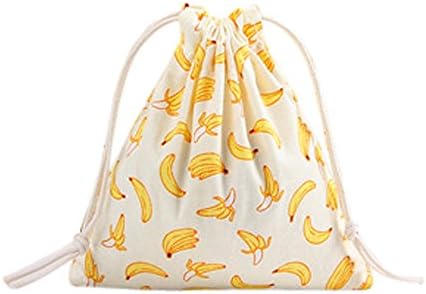 Miss Fortan Cartoon Printing Line Drawstring Backpack School Swim Gym PE Rucksack Outdoor Sports Shoulder Bags