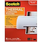 Scotch Thermal Laminating Pouches, 8.9 x 11.4-Inches, 5 mil thick, 50-Pack (TP5854-50)