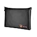 Fireproof Document Bags, A4 Size Waterproof & Fireproof Safe File Pouch Bag with Fireproof Zipper Envelope for Bank Home Cash Money Cards Jewelry Passport and Legal Document Storage (Black)