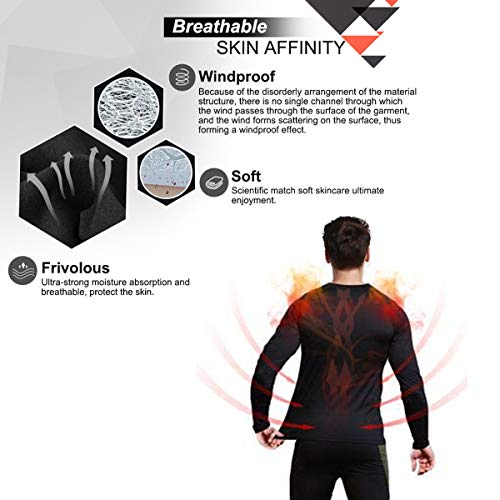 image for MEETWEE Men's Thermal Underwear Wintergear Fleece Long Johns Compressi