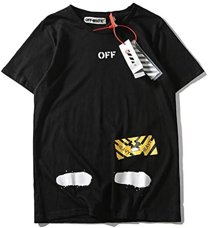 Deredl Off T-Shirt Inkjet Graffiti Splash Stripe Rush Speed Belt Couple Short Sleeve t-Shirt Sleeve