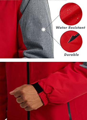 KEFITEVD Warme Winterjacke Herren Wasserdicht Fleece Jacke mit Kapuze Skijacke Winddichte Outdoorjacke – Bild 7
