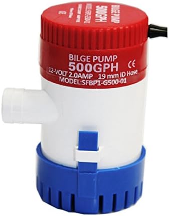 Seaflo Electric Submersible Bilge Pump 500GPH 12V 2A with 3/4" Outlet for Marine Fishing Boat Runabouts Cruisers Yachts Boat Shops Boaters