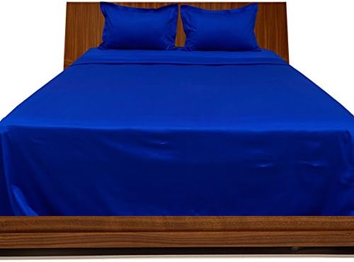 Relaxare Cal King 300TC 100% Egyptian Cotton Egyptian Blue Solid 4PCs Sheet Set Solid (Pocket Size: 10 inches)