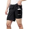 BERGRISAR Heren 7” Active Running Shorts 2 in 1 met Telefoonzak BG600