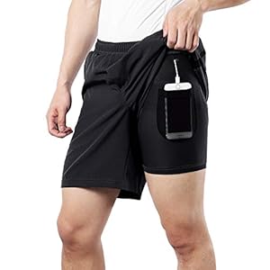 BERGRISAR Heren 7” Active Running Shorts 2 in 1 met Telefoonzak BG600