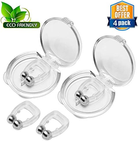 YQHbe Anti Snore Devices, Snore Stopper Nose Clip 4 Snoring Aids For Men Women, Anti-Snoring Sleep Apnea Devices Sleeping Aids Nasal Dilator With Magnets Comfortable For Travel, Sleeping, Office