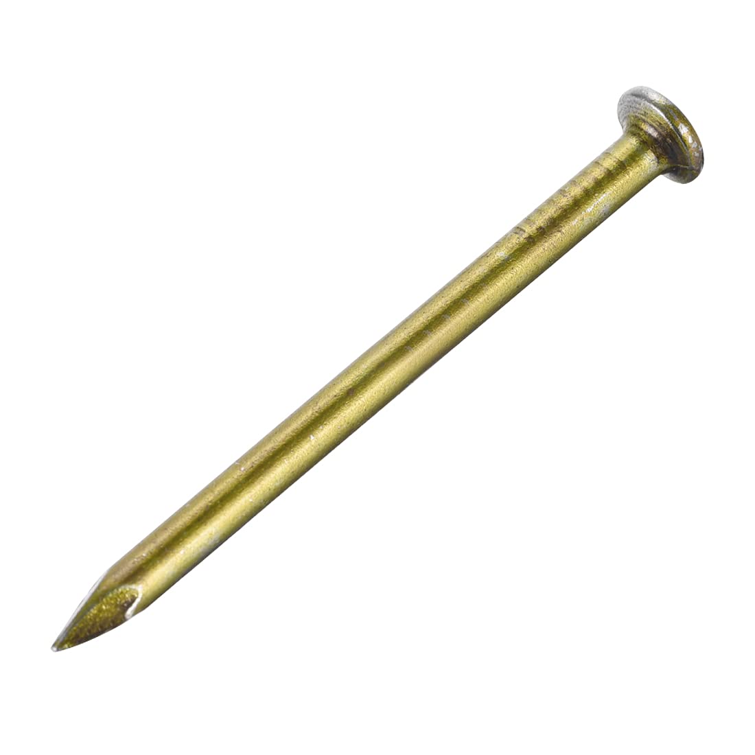 sourcing map Hardware Nails Carbon Steel Point Tip Wall Cement Nail 60mm(2.4") 4mm Rod Dia Bronze Tone 20pcs