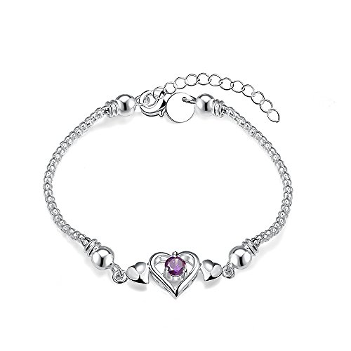 Stunning 925 Silver Crystal Bracelet Beautiful AAA Cubic Zirconia Fashion Bangle Hand Chain for Women