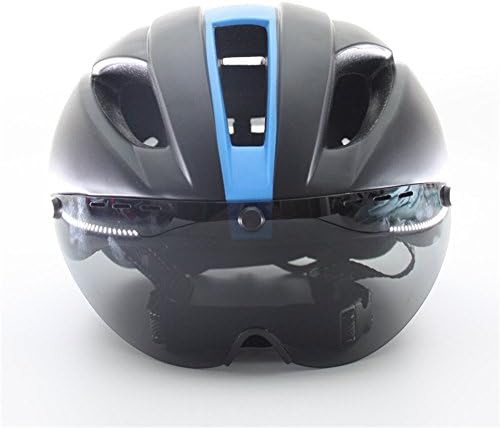 Mens Cycling Helmet with Lens Visor Ultralight Integrally-Molded Bicycle Helmet Bike MTB Mountain Sunglasses