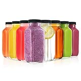 Pack of 8-8 Ounce French Square Glass Jars with Blank Labels, Bottles with Lids, Great for Herbs, Organization, Small Item Storage In Kitchen, Pantry, Garage or Workplace