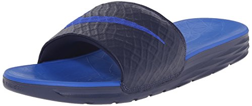 Nike Men's Benassi Solarsoft Slide Athletic Sandal, Midnight Navy/Lyon Blue, 6 D(M) US