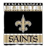 Potteroy New Orleans Saints Team Design Shower Curtain Waterproof Polyester Fabric 66x72 Inches