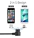 Smart&Cool Gen4 L-Shaped/Right Angle/90 degree Nylon Braided Super Magnetic Two-mode Charging and Data Sync Cable for i-Product and Android Mobile Devices (5 feet Gray Twin-Pack)