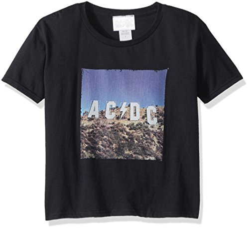 AC/DC Big Boys' ACDC Hollywood Sign Short Sleeve T-Shirt, Black, L