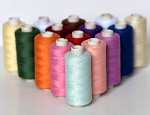 Polyester Sewing Thread-24 Spools All Purpose Polyester Thread Assortment Sewing kit with Free Set 30 Needles for Hand & Machine Sewing