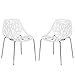 Poly and Bark Birds Nest Dining Side Chair, White, Set of 2