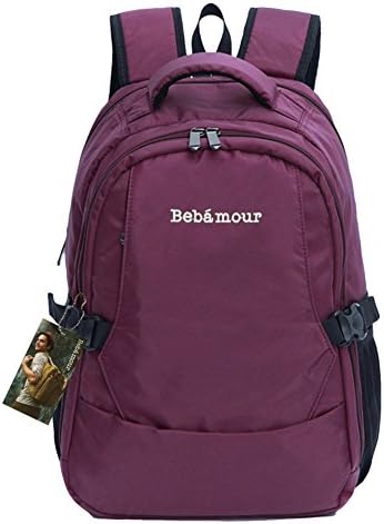 Bebamour Organizer Back Pack Diaper Bag with Changing Pad (Purple)