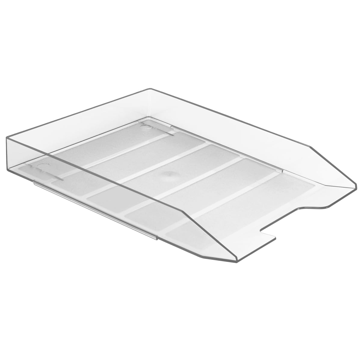Acrimet Stackable Letter Tray Front Load, Letter Size, Plastic, Clear Crystal Color, 1 Unit