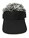Flair Hair Men's Black Visor and Hair, Grey, One Size