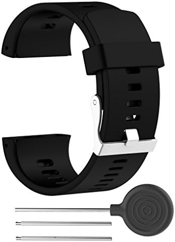 Buybuying Silicone Replacement Wrist Band Strap Bracelet For Polar V800 Sport Smart Watch 8 Colors Available (Black)