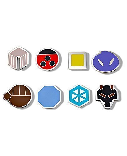 Pokemon Gym Badges: Johto - Gen 2 - Johto League - Ash Ketchum Cosplay Collection (Silver Trim)