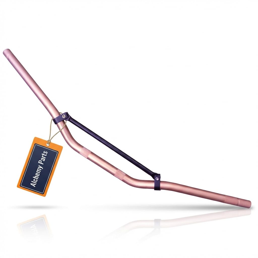 Premium Rose Gold Motorcycle Handlebars | 22mm 7/8 inch | Cross Brace Bar | Ideal for Motocross, Streetfighter, Supermoto, and Enduro