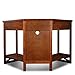 Leick Home 82431 Corner Computer Writing Desk with Drop Front Keyboard Drawer, Oak