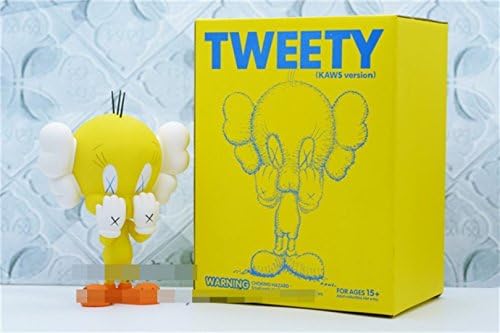 8 inch Yellow Bird KAWS BFF Dissected Companion Original Fake Art Toys Action Figure Figurine Plush Doll Toy Model Statue Accessories Collection Morden Gift for Boyfriend with Retail Box