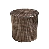 Christopher Knight Home 221495 Overton Outdoor Wicker Barrel Side Table, 16.75 inches high x 17.5 inches Wide 17.5 inches deep, Brown