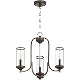 Quorum 6044-3-86 Transitional Three Light Chandelier from Collins Collection in Bronze/Dark Finish,