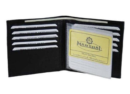 Mens Leather Wallet Credit Card Case Bifold #2501CF