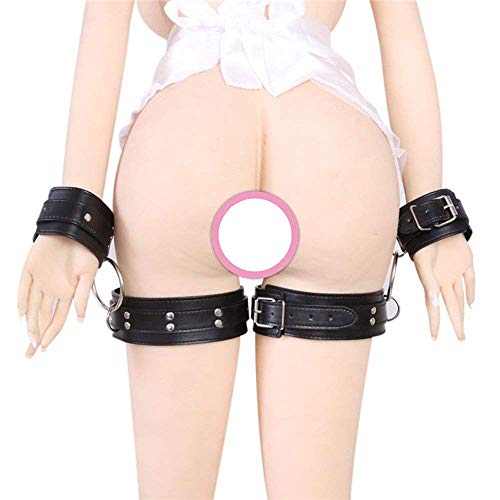 Nadition Clearance,Adjustable Hand Wrist Leg Cuffs Leather Straps Tie Set Couple Bed Restraint Handcuffs (One Size, Black)