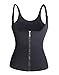 Lumbar Back SUPPORTS, Waist Trainer Corset For Weight Loss Vest With Zip & Hook (Medium, Black(Tummy Tuck))