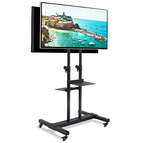 image for Rfiver 37 to 80 Inch Mobile TV Cart Dual Shelf Universal Flat Screen R
