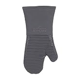 All-Clad Textiles Deluxe Heat and Stain Resistant Oven Mitt. Made of Silicone Treated Heavyweight 100-Percent Cotton Twill, Machine Washable, 14 x 6.5 Inches, Pewter Grey