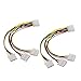 ZRM&E 2pcs 4Pin IDE PSU Power Splitter Cable D Type Large 4P Molex 1 Male to 3 Female Multiplier PC Fan Extension Cable