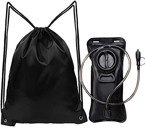 UsHigh Hydration Bladder 1L to 3L with Drawstring Backpack,Upgraded Leakproof Water Reservoir Camel Pack Quick Release Auto Shutoff Non Toxic BPA Free Large Opening for Hiking Camping Bicycling