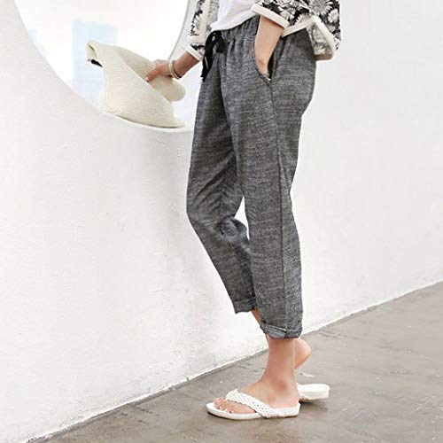 Botrong Women Pencil Pants Bandage Trousers Pants Long Pants Gray - Thumbnail 4