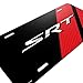 SRT Carbon Fiber Look Red Stripe Graphic Aluminum License Plate for Dodge Jeep Chrysler