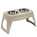 Suncast Elevated Dog Bowls - Double Food Bowls - Elevated Adjustable Feeding Station for Large Dogs - Two Bowls for Food and Water - Taupe