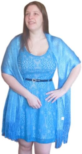 Sheer-Delights Fringed Mesh Evening Wrap Shawl for Prom Wedding Formal