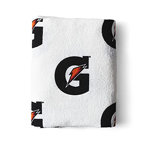 Gatorade Sideline Towel, White, 21" x 39", 100 Cotton, Machine