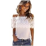 Blouses,Toraway Women Sexy Off Shoulder Casual Lace Crochet Chiffon Blouse Tops