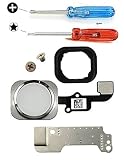 MMOBIEL Home Button Replacement Compatible with iPhone 6/6 Plus (White) Homebutton with Flex incl 2X Screwdrivers