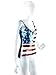 Anna-Kaci Womens Patriotic USA Flag American Sequin V Neck Cami Tank Top, Multicolored, Large